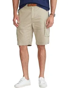 POLO MEN&#039;S BIG &amp; TALL RELAXED FIT CLASSIC CARGO SHORTS SIZE 52 STONE KHAKI NWT