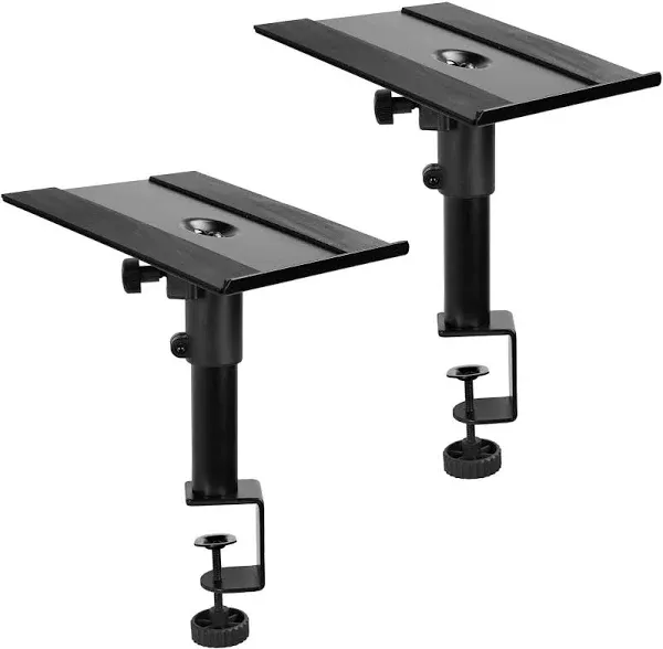 Clamp Only VIVO Universal Black Steel Clamp-on Desk Table Speaker Stands