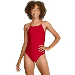 Speedo Women's Solid Tie Back One Piece Swimsuit