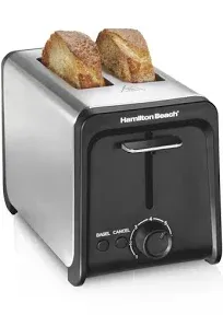 Hamilton Beach 2 Slice Toaster with Wide Slots, Bagel Function, Toast Boost