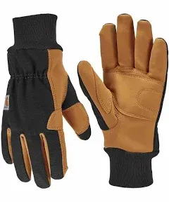 Carhartt Men's Insulated Duck Synthetic Leather Knit Cuff Glove