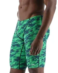 New TYR Men&#039;s Durafast Elite Swim Race Jammer Camo 38&#034; SCAM7A