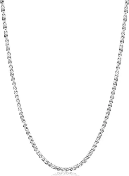 Fiusem Stainless Steel Wheat Chain Necklace