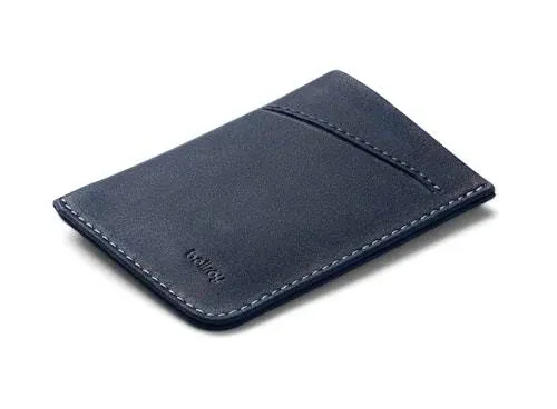 Bellroy Card Sleeve (Premium Leather Card Holder or Minimalist Wallet, Holds 2-8 Cards or Business Cards, Folded Note Storage) - CharcoalCobalt