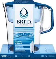 Brita 10-Cup Water Filter Pitcher with Standard Filter, White