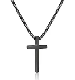 M MOOHAM Cross Necklace for Men Men Cross Necklace Stainless Steel