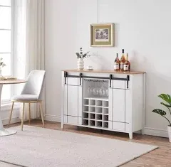 Farmhouse Coffee Bar Cabinet with Storage