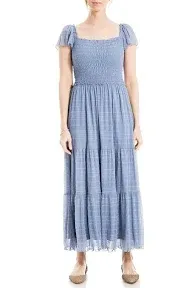 Max Studio Women's Flutter Sleeve Smocked Midi Dress