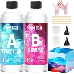 1 Gallon Epoxy Resin Kit- 2 Part Ultra Crystal Clear Resina Epoxica- High Gloss Odorless, UV & Impact Resistance Food Grade Epoxy Perfect for DIY Crafts, Jewelry, Art Coating, Coaster, Tray