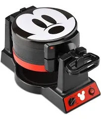 Disney Mickey Mouse Double Flip Waffle Maker Thermoplastic Black