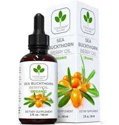 Sea Buckthorn Oil Organic - 2 fl oz Cold-Pressed Sea Buckthorn Berry Oil - Seabuckthorn Oil for Face and Organic Sea Buckthorn Oil Supplement