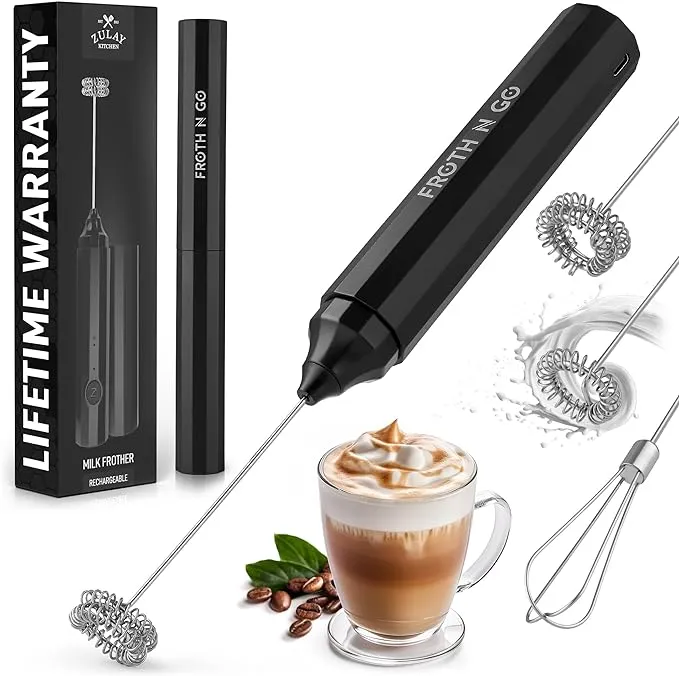 Zulay Kitchen Froth N Go Rechargeable Milk Frother