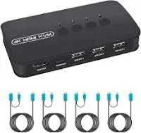 DGODRT HDMI KVM Switch for 4 Computers