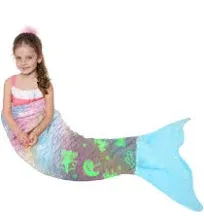 Mermaid Tail Blankets Soft Flannel Rainbow Colorful Candy Tail for Toddlers  | eBay