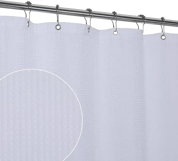 210GSM Thick Waffle Weave Fabric Shower Curtain