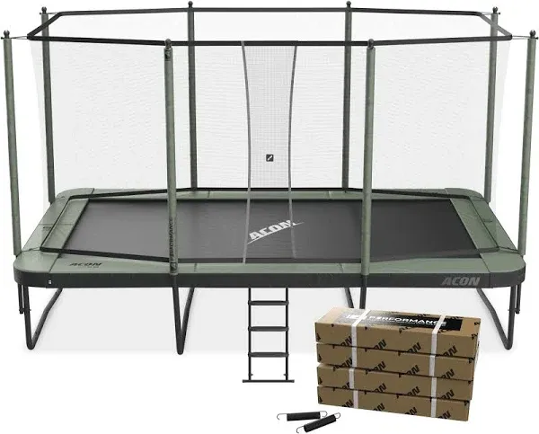 Acon Air 16 Sport HD Rectangular Trampoline with Net and Ladder