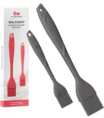 Kitchen Mama WALTZGRIP Platinum Silicone 2pc Brush Set