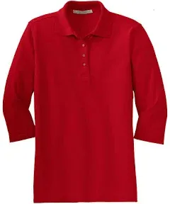 Port Authority Ladies Silk Touch 3/4-Sleeve Polo