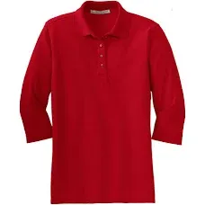 Port Authority Ladies Silk Touch 3/4-Sleeve Polo