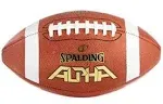 Spalding Alpha Leather Football, Light Brown/Red, Full Size