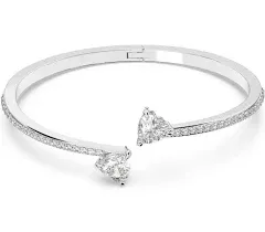 Swarovski Soul Heart Bangle Bracelet Collection, Rhodium Finish, Clear Crystals