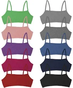 Andrew Scott Girls Cotton Stretch Cropped Cami Training Bra | Pack of 10