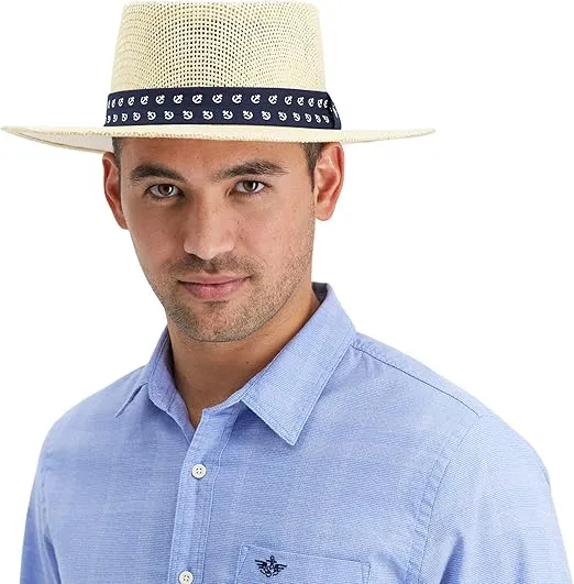 Dockers Men's Straw Fedora and Panama Hat