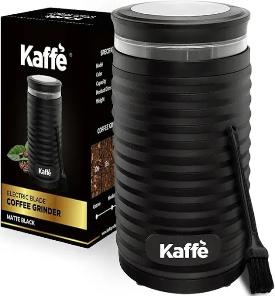 Kaffe Electric Coffee Bean Grinder w/Cleaning Brush - Easy On/Off - Perfect f...