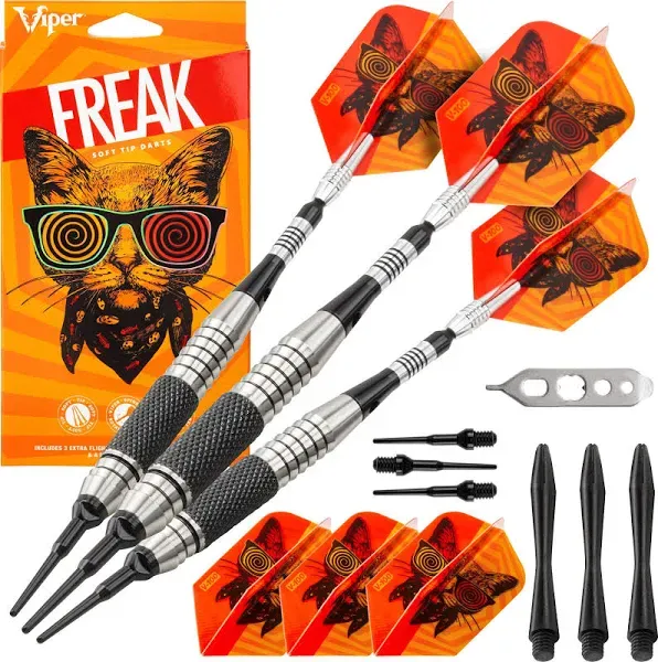 Viper The Freak Soft Tip Darts Knurled and Shark Fin Barrel 18 Grams