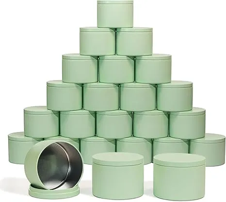 Aroparc Candle Tins 8oz with Lids, 24 Pack Seamless Bulk Candle Containers for Candle Making Supplies Wholesale Empty Candle Jars - Mint