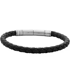 Fossil Men's Vintage Casual Braided Leather Bracelet