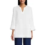 LANDS’ END Linen Tunic Women’s Size Large White...