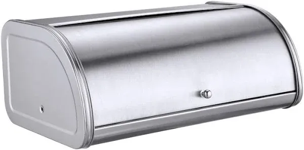 Hilfa Stainless Steel Bread Box with Roll Up Lid, for Easy Kitchen Counter Storage, Bread Bin Holder,17.5X11.5X7.5 inch, Brushed,SB3100-BR