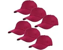 Plain Blank Baseball Caps Adjustable Back Strap Wholesale Lot 6 Pack - 001-Bl...