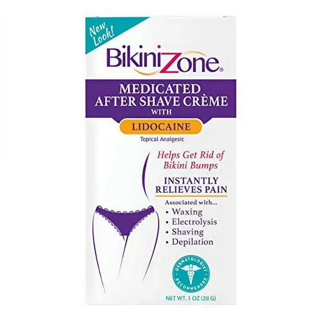 Bikini Zone Medicated After Shave CrÃ¨me - Helps Stop Shave Bumps & Irritation - Gently Formulated Cream for Bikini & Delicate Areas - Use after Shaving, Waxing, or Depilation - Dye-Free (1 oz, 1 Pa