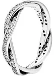 Pandora Sparkling Twisted Lines Ring