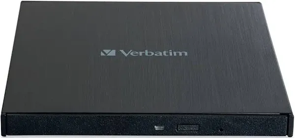 Verbatim External Slimline CD DVD Blu-Ray Writer USB 3.2 Gen 1 Drive M-Disc Ready Compatible with Windows 8/10/11 Mac OS X 10.6 or Higher Blu-ray Burner with Free 25GB Blu-ray disc