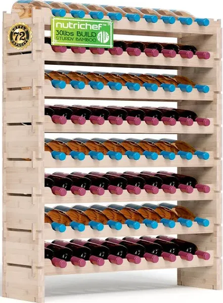 SereneLife Bamboo Stackable Wine Rack