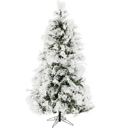 Fraser Hill Farm 4-Ft. Snowy Pine Flocked Slim Christmas Tree