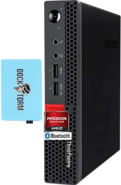 Lenovo ThinkCentre M625q Mini Form Factor Business Desktop, AMD Dual-Core Processor, 16GB RAM, 1TB SSD, Display Ports, RJ-45, No Wi-Fi, Multiple USB Ports, Windows 10 Pro, Black