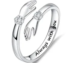 Girls Women Yesteel Hug Ring Mothers Day gifts