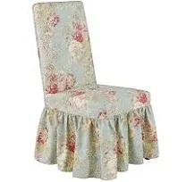 SureFit Ballad Bouquet by  Slipcover () Long Dining Chair Robin&#039;s Egg