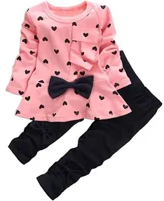 Baby Girl 2-Piece Long Sleeved Outfit Set