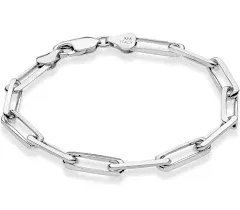 Miabella Italian Paperclip Link Chain Bracelet