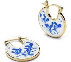 Ana Luisa Jewelry 14K Gold Enamel Earrings