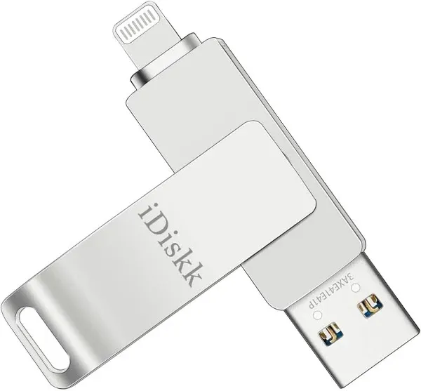 App*le Mfi Certified iDiskk 128GB Photo Stick for iPhone USB Storage Flash Drive iPhone Picture Photo Saver Flashdrive Mac,iPad,PC Thumb Drive for Photos and Videos Auto Backup Storage Booster