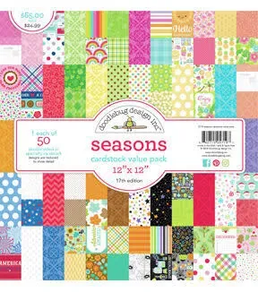 Doodlebug Value Kit Cardstock 12"x12" 50/Pkg Seasons