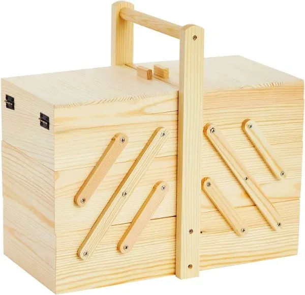 Juvale 3 Tier Wooden Sewing Box Organizer