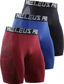 NELEUS Men's Compression Shorts Pack of 3