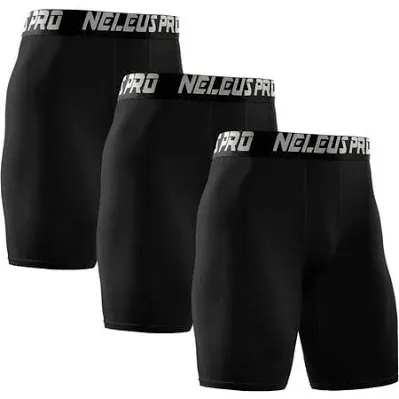 NELEUS Men's Compression Shorts Pack of 3